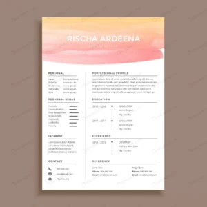 feminine watercolor resume template design crc554e4ad9 size2.12mb - title:Home - اورچین فایل - format: - sku: - keywords: p_id:18