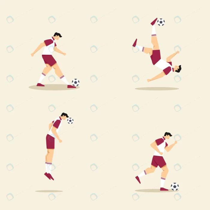 fifa world cup flat illustration rnd688 frp32105782 - title:فوتبالیست در حال ضربه زدن به توپ - اورچین فایل - format:EPS - وکتور - sku:frp32105782 - keywords: p_id:68647