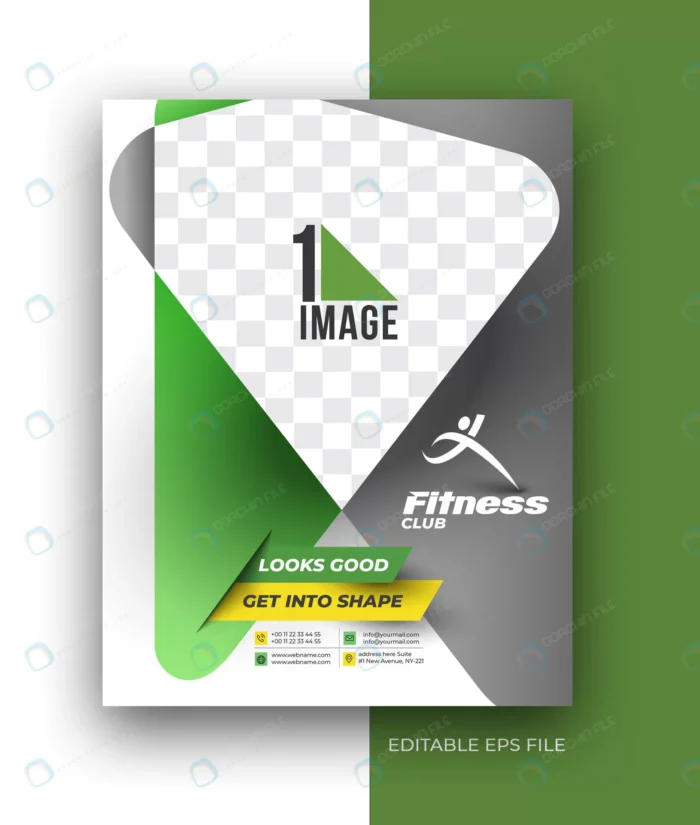 fitness club a4 brochure flyer poster design temp crc49ddd145 size25.14mb - title:وکتور فلایر باشگاه بدنسازی - اورچین فایل - format:EPS - وکتور - sku:crc49ddd145 - keywords: p_id:84815