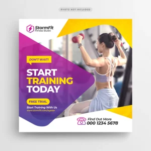 fitness gym social media post banner square flyer crce836d60c size2.15mb - title:Home - اورچین فایل - format: - sku: - keywords: p_id:18