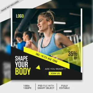 fitness social media post template instagram post crc6447c120 size1.06mb - title:Home - اورچین فایل - format: - sku: - keywords: p_id:18