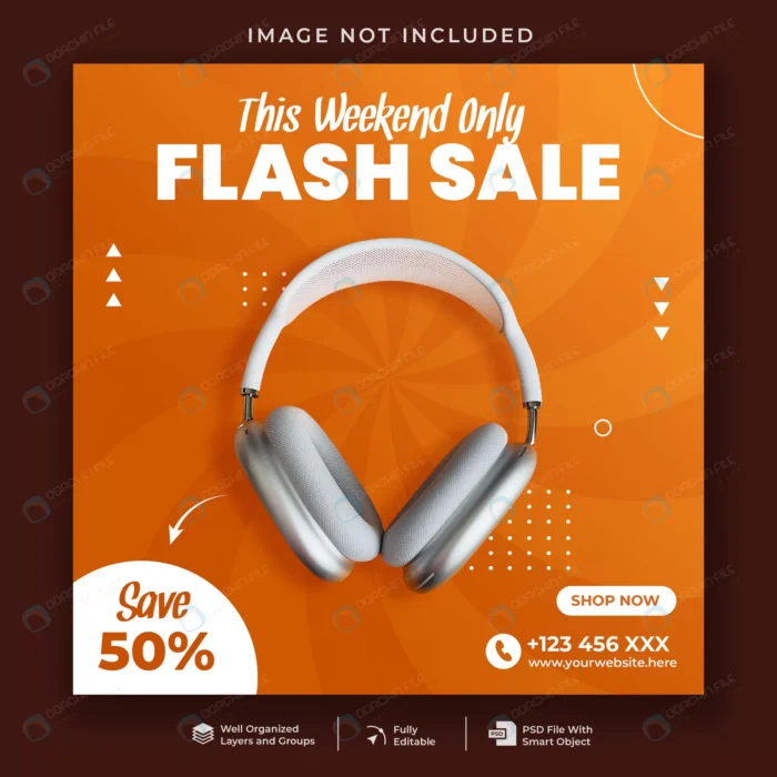 flash sale square banner social media post rnd730 frp22345821 - title:قالب پست اینستاگرام تبلیغ محصول - اورچین فایل - format:PSD - فتوشاپ - sku:frp22345821 - keywords: p_id:67143