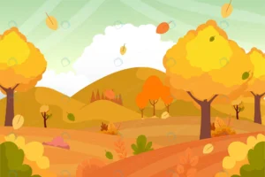 flat design autumn landscape with trees rnd699 frp20022760 - title:Home - اورچین فایل - format: - sku: - keywords: p_id:18