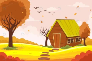 flat design autumn view with house rnd639 frp20022819 - title:Home - اورچین فایل - format: - sku: - keywords: p_id:18