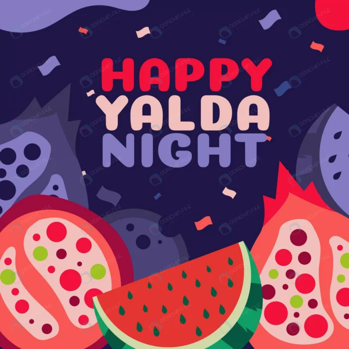 flat design happy night yalda background crc930c73ca size0.53mb - title:وکتور تبریک شب یلدا - اورچین فایل - format:EPS - وکتور - sku:crc930c73ca - keywords: p_id:85323