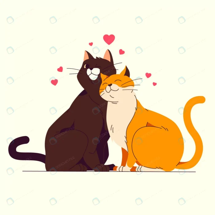 flat design valentine s day cats couple crc5a6e3bba size559kb 1 - title:کاراکتر گربه ویژه روز ولنتاین - اورچین فایل - format:EPS - وکتور - sku:crc5a6e3bba - keywords: p_id:44051
