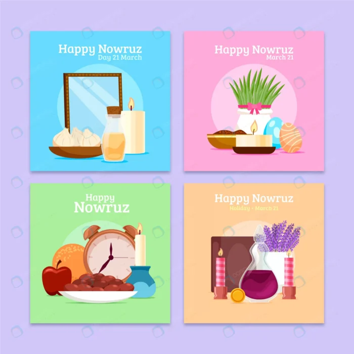 flat happy nowruz instagram posts collection crca8e59e0c size2.53mb 1 - title:4 پست اینستاگرام نوروز - اورچین فایل - format:EPS - وکتور - sku:crca8e59e0c - keywords: p_id:52830