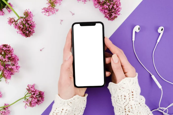 flat lay hands holding smartphone mock up crc2c30de13 size65.31mb - title:دانلود موکاپ موبایل در دست خانم - اورچین فایل - format:PSD - فتوشاپ - sku:crc2c30de13 - keywords: p_id:37017