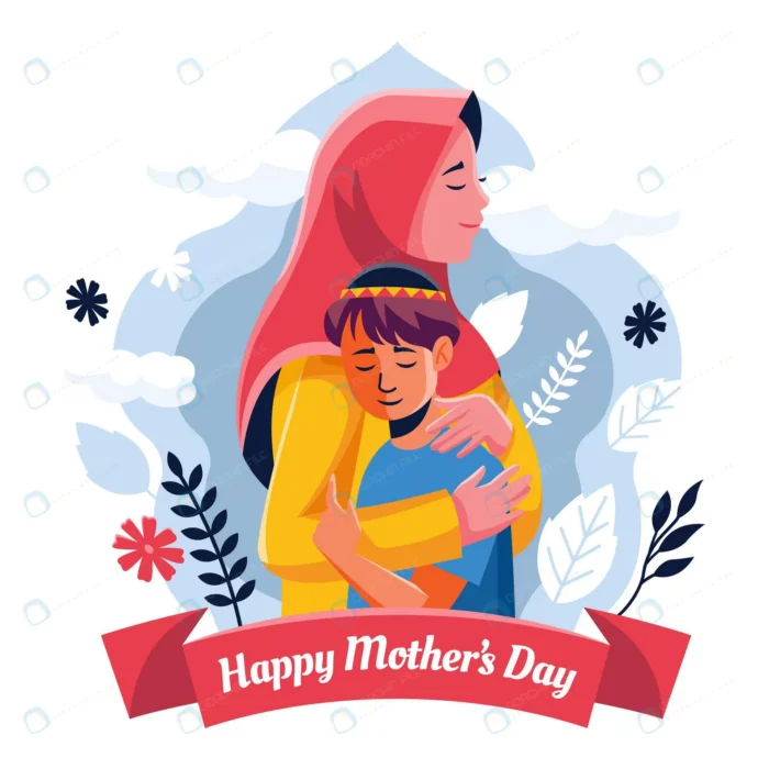 flat mother s day illustration 4 crc17750cd6 size0.44mb - title:تبریک روز مادر با کاراکتر خانم محجبه - اورچین فایل - format:EPS - وکتور - sku:crc17750cd6 - keywords: p_id:84623