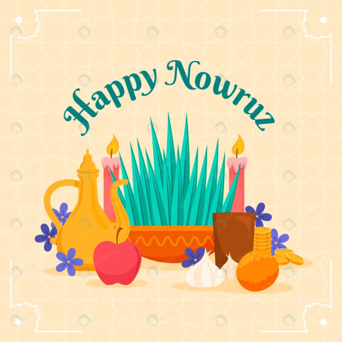 flat nowruz illustration 7 crcbe6f476c size1.24mb 1 - title:وکتور تبریک عید نوروز با هفت سین - اورچین فایل - format:EPS - وکتور - sku:crcbe6f476c - keywords: p_id:53343