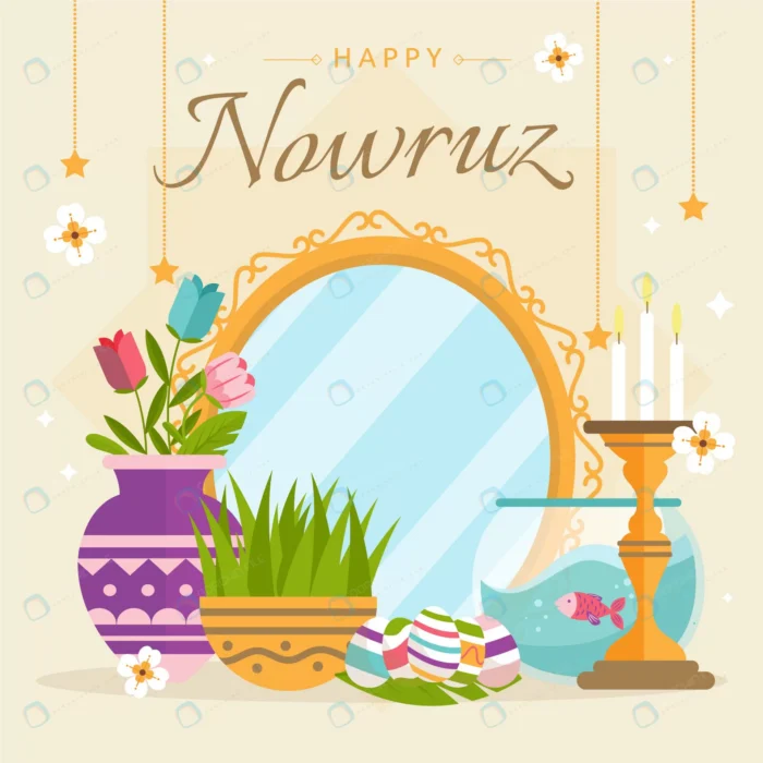 flat nowruz illustration 9 crcfbfe40ec size1.55mb 1 - title:وکتور تبریک عید نوروز با هفت سین - اورچین فایل - format:EPS - وکتور - sku:crcfbfe40ec - keywords: p_id:53353