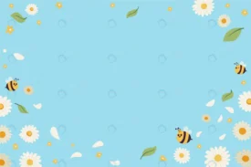 flat spring background with bees flowers crc0633e881 size0.82mb - title:Home Main - اورچین فایل - format: - sku: - keywords: p_id:18