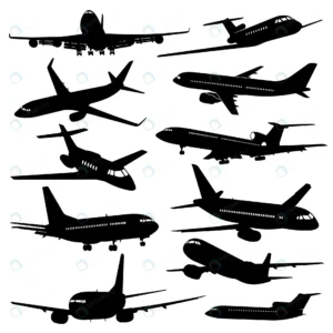 flight aviation icons airplane black silhouettes. crc7032d440 size0.98mb - title:Home - اورچین فایل - format: - sku: - keywords: p_id:18