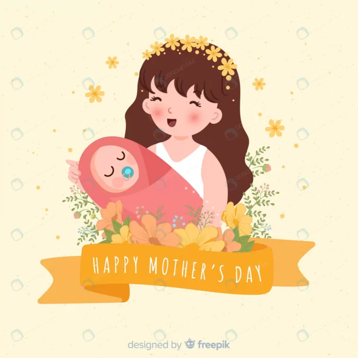 floral mother s day background crc5275b27b size4.61mb - title:تبریک روز مادر با کاراکتر مادر و نوزاد - اورچین فایل - format:EPS - وکتور - sku:crc5275b27b - keywords: p_id:84633