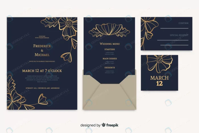 floral wedding card invitation crce22160e7 size3.75mb - title:قالب وکتور کارت دعوت جشن عروسی - اورچین فایل - format:EPS - وکتور - sku:crce22160e7 - keywords: p_id:89653