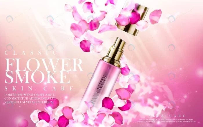 flower skincare product crcb5e1cbb8 size6.31mb - title:وکتور تبلیغاتی لوازم آرایشی با گلبرگهای قرمز و صورتی - اورچین فایل - format:EPS - وکتور - sku:crcb5e1cbb8 - keywords: p_id:77129