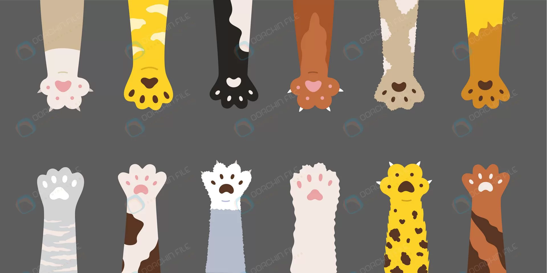 fluffy multicolored cats paws set crcdb7294c7 size1.63mb - title:Home Main - اورچین فایل - format: - sku: - keywords: p_id:18