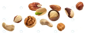 flying nuts isolated white background crc52441115 size4.13mb 5612x2201 - title:Home Main - اورچین فایل - format: - sku: - keywords: p_id:18