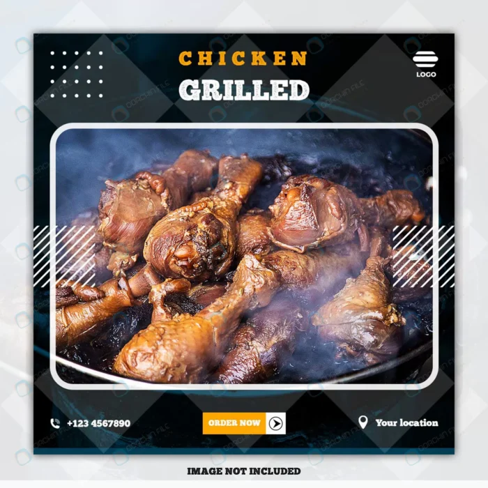 food banner social media post crc73d75d65 size2.35mb - title:قالب پست اینستاگرام غذای رستوران - اورچین فایل - format:PSD - فتوشاپ - sku:crc73d75d65 - keywords: p_id:82393