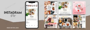 food instagram post template set crc9ee2a325 size53.87mb - title:Home - اورچین فایل - format: - sku: - keywords: p_id:18
