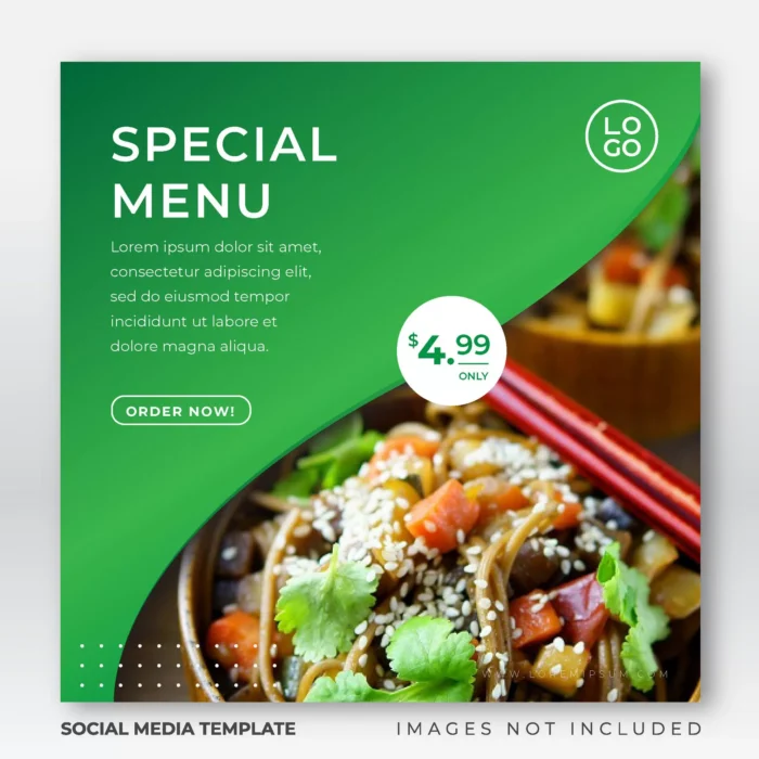 food menu instagram post template crc94d96b22 size4.23mb - title:قالب پست اینستاگرام ویژه تخفیف غذای رستوران - اورچین فایل - format:EPS - وکتور - sku:crc94d96b22 - keywords:قالب پست اینستاگرام ویژه تخفیف غذای رستوران, وکتور, اینستاگرام, تمپلیت, خوردنی و نوشیدنی, دانلود رایگان, فایل تکی, قالب اینستاگرام, قالب پست اینستاگرام, وکتور رایگان p_id:32669