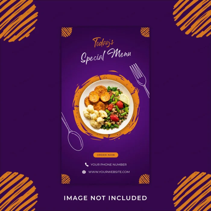 food menu promotion instagram stories banner temp crc012e105b size4.48mb - title:قالب آماده استوری اینستاگرام غذای رستوران - اورچین فایل - format:PSD - فتوشاپ - sku:crc012e105b - keywords:قالب آماده استوری اینستاگرام غذای رستوران p_id:105181