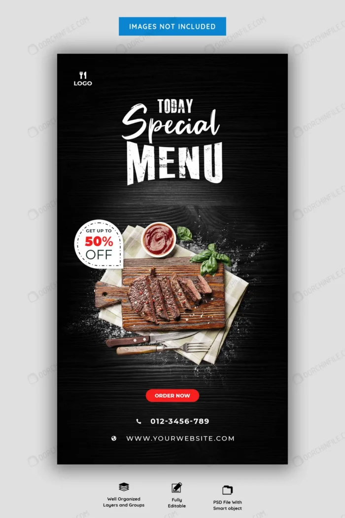 food menu restaurant instagram story template crc4f75f2ab size21.31mb - title:استوری اینستاگرام با موضوع رستوران و فست فود - اورچین فایل - format:PSD - فتوشاپ - sku:crc4f75f2ab - keywords:استوری اینستاگرام با موضوع رستوران و فست فود p_id:105185