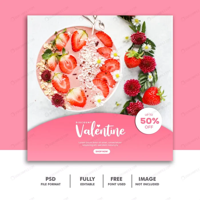 food valentine banner social media post instagram crc96999fa6 size2.41mb - title:قالب آماده پست اینستاگرام فروش ویژه ولنتاین - اورچین فایل - format:PSD - فتوشاپ - sku:crc96999fa6 - keywords:قالب آماده پست اینستاگرام فروش ویژه ولنتاین p_id:103819