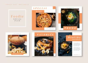 foodie clean simple square social media template instagram facebook carousel - title:Home - اورچین فایل - format: - sku: - keywords: p_id:18