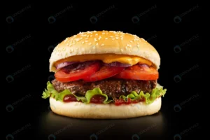 fresh juicy burger black background crcfe82e11d size5.80mb 6000x4000 - title:Home - اورچین فایل - format: - sku: - keywords: p_id:18