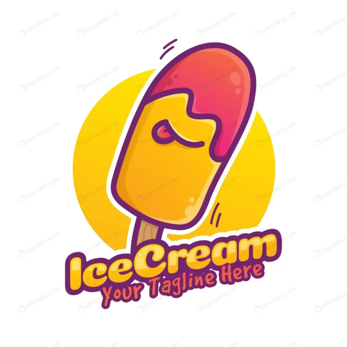 fresh melting ice cream logo with cartoon illustr crc5e22f636 size1.41mb - title:لوگو بستنی چوبی - اورچین فایل - format:EPS - وکتور - sku:crc5e22f636 - keywords: p_id:96711
