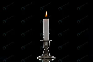 front view burning candle golden stand dark surfa crcfade45fb size2.49mb 5600x3737 - title:Home - اورچین فایل - format: - sku: - keywords: p_id:18