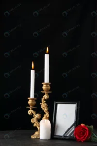 front view burning candles with picture frame dar crc7ef56a67 size8.63mb 3737x5600 - title:Home - اورچین فایل - format: - sku: - keywords: p_id:18