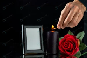 front view dark candle with red rose picture fram crce90e2221 size10.30mb 5600x3737 - title:Home - اورچین فایل - format: - sku: - keywords: p_id:18