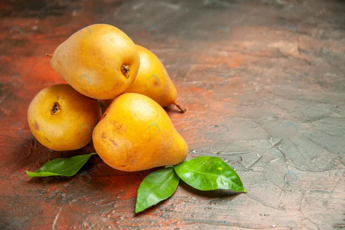 front view delicious sweet pears dark background crcbff3834d size13.01mb 5600x3733 1 - title:عکس باکیفیت گلابی - اورچین فایل - format:JPG - استوک - sku:crcbff3834d - keywords: p_id:45237