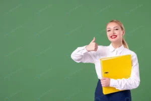 front view female teacher posing with yellow file crc63437b0d size7.80mb 5600x3733 - title:Home - اورچین فایل - format: - sku: - keywords: p_id:18