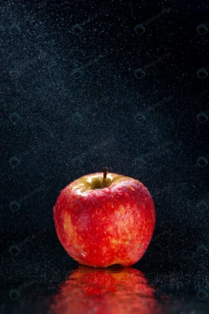 front view fresh red apple black background color crc980aa648 size8.77mb 3733x5600 - title:Home - اورچین فایل - format: - sku: - keywords: p_id:18