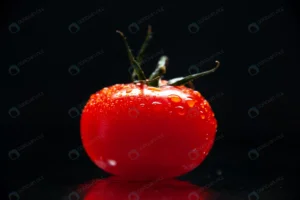 front view fresh red tomato black background colo crc7a1579d7 size6.57mb 5600x3733 - title:Home - اورچین فایل - format: - sku: - keywords: p_id:18