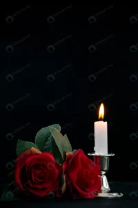 front view little grave with burning candle black crc76c4707e size5.95mb 3737x5600 - title:Home - اورچین فایل - format: - sku: - keywords: p_id:18