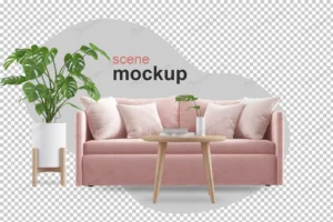 front view sofa plant 3d rendering crc4044806a size10.01mb - title:Home - اورچین فایل - format: - sku: - keywords: p_id:18