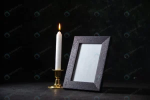 front view white candle with picture frame dark crccf3a19b3 size8.23mb 5600x3737 - title:Home - اورچین فایل - format: - sku: - keywords: p_id:18