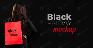 front view woman with black friday concept crc010c2943 size110.09mb - title:Home - اورچین فایل - format: - sku: - keywords: p_id:18