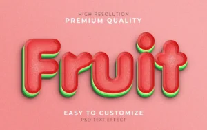 fruit 3d text style effect template watermelon - title:Home - اورچین فایل - format: - sku: - keywords: p_id:18