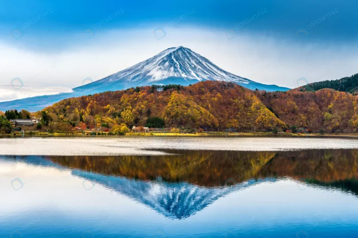fuji mountain kawaguchiko lake japan crcdabca962 size8.32mb 4928x3280 1 - title:دریاچه کاواگوچی و انعکاس کوه فوجی بر روی آب - اورچین فایل - format:JPG - استوک - sku:crcdabca962 - keywords: p_id:51432
