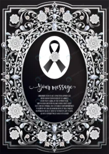 funeral card template with black ribbon white flo crc44c52e20 size13.88mb - title:Home - اورچین فایل - format: - sku: - keywords: p_id:18