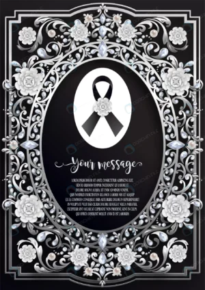 funeral card template with black ribbon white flo crc44c52e20 size13.88mb - title:Home - اورچین فایل - format: - sku: - keywords: p_id:18