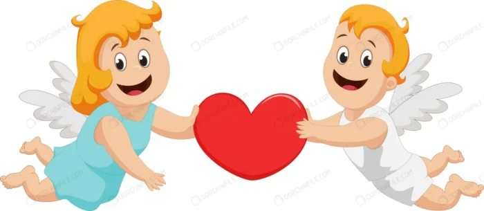 funny little cupid holding red heart crca7e62502 size1.76mb - title:کیوپید دختر و پسر با قلب - اورچین فایل - format:EPS - وکتور - sku:crca7e62502 - keywords: p_id:105685