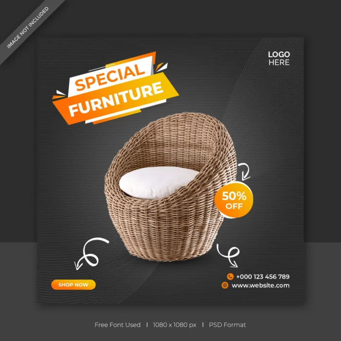 furniture product saleing facebook instagram post template - title:پست اینستاگرام ویژه تخفیف محصول با طراحی شیک خطوط منحنی در فرمت PSD - اورچین فایل - format:PSD - فتوشاپ - sku:6634 - keywords:پست اینستاگرام ویژه تخفیف محصول با طراحی شیک خطوط منحنی در فرمت psd, فایل فتوشاپ, اینستاگرام, دانلود رایگان, شکیل و گیرا, طراحی, فایل تکی, فایل لایه باز رایگان, قالب اینستاگرام, قالب پست اینستاگرام p_id:31979