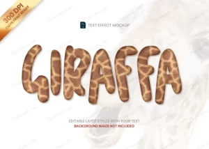 giraffe striped fur animal pattern text effect ps crc6698a965 size11.66mb - title:Home - اورچین فایل - format: - sku: - keywords: p_id:18