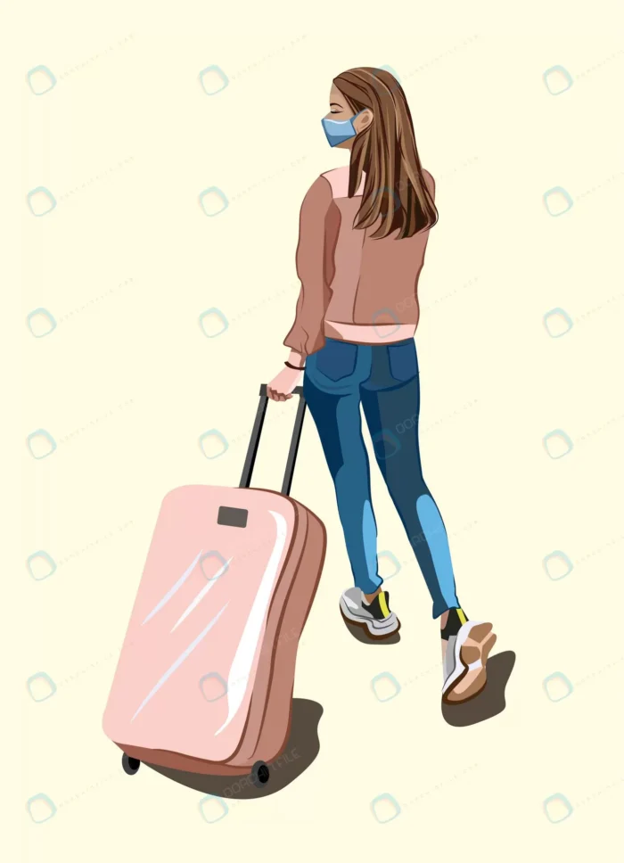 girl mask her face with suitcase wheels travels b crcec6c6df1 size0.99mb - title:دختر با چمدان مسافرتی و ماسک پزشکی - اورچین فایل - format:EPS - وکتور - sku:crcec6c6df1 - keywords: p_id:58162
